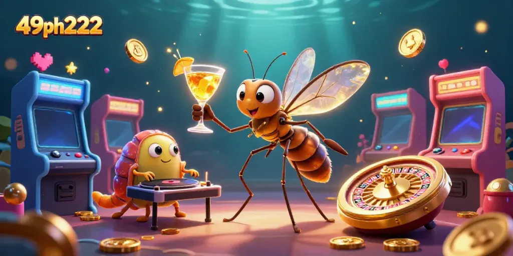 Engaging 49ph222 illustration with lively casino characters and dynamic gaming elements.