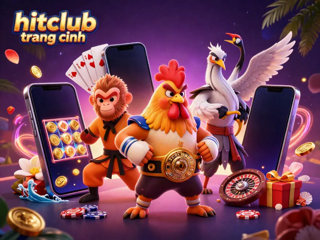 Experience excitement with hitclub trang chính featuring dynamic casino characters and vibrant game elements.