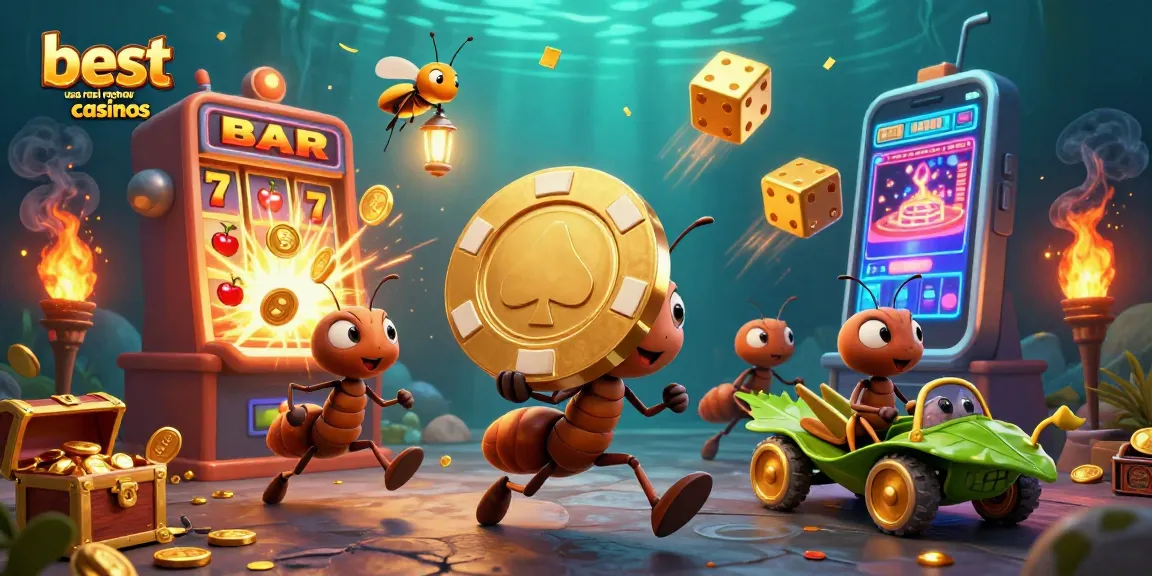 Win big at the best usa real money casinos with ants racing to steal a giant poker chip!