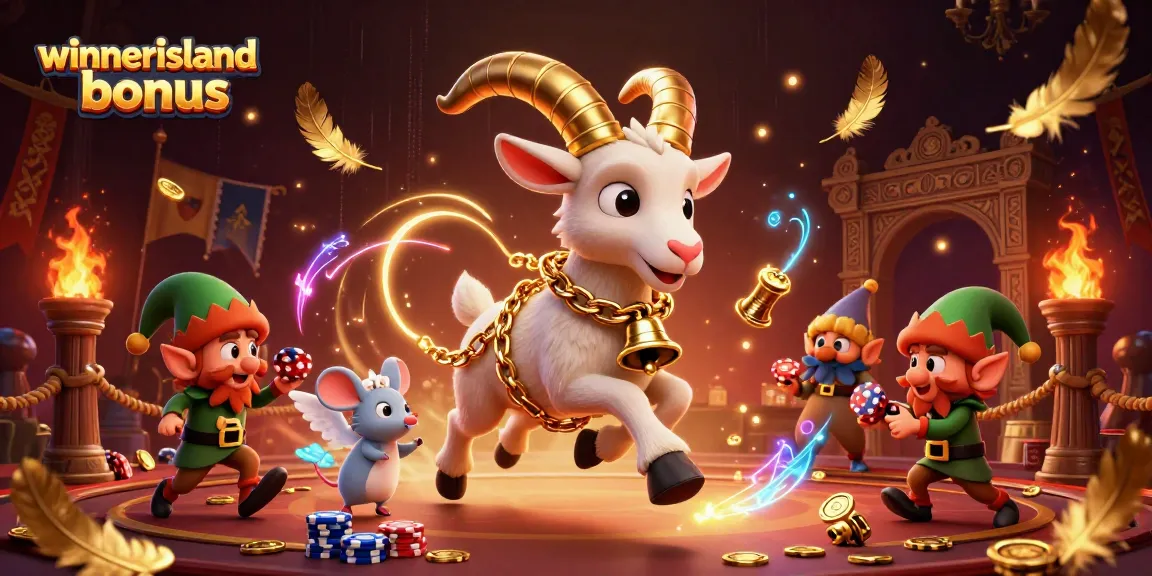 Experience the winnerisland bonus at a dynamic casino featuring Krampus, an angel mouse, and mischievous gremlins.