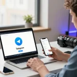 Setting up Telegram Chinese Version in a tech workspace, showcasing user-friendly customization for digital communication.