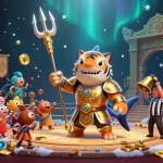 Experience the thrilling action of sunwin3's immersive gaming scene featuring a shark gladiator battling with vibrant, dynamic elements.