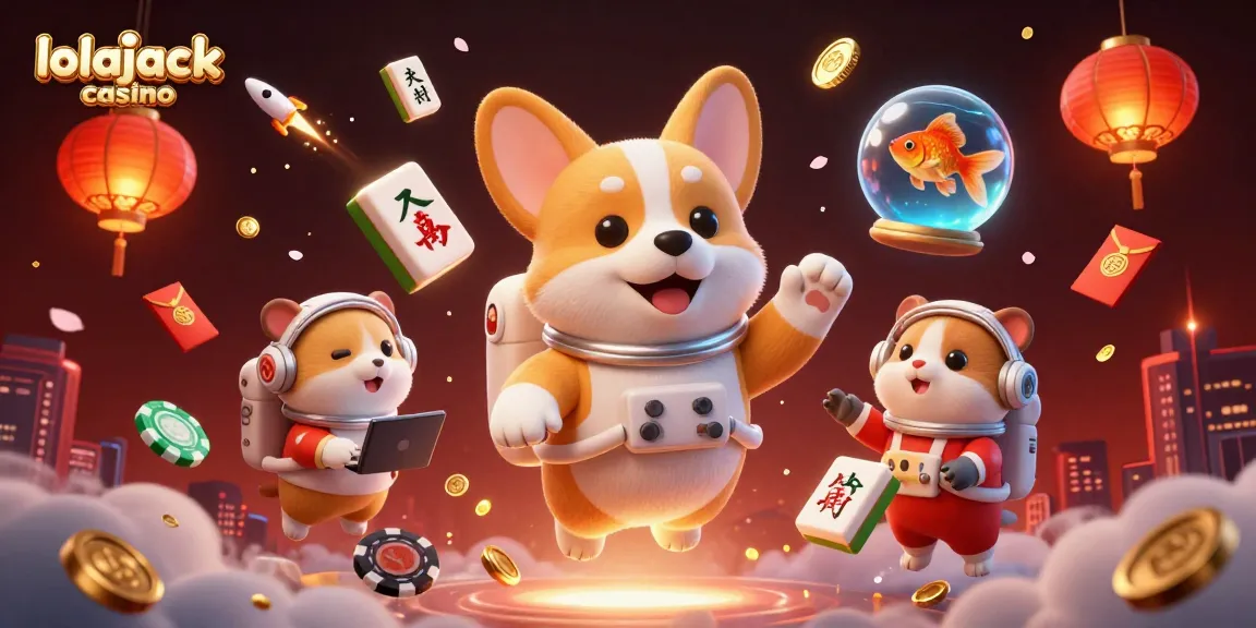 Win big at lolajack casino with a vibrant scene of animations and game elements celebrating victory.